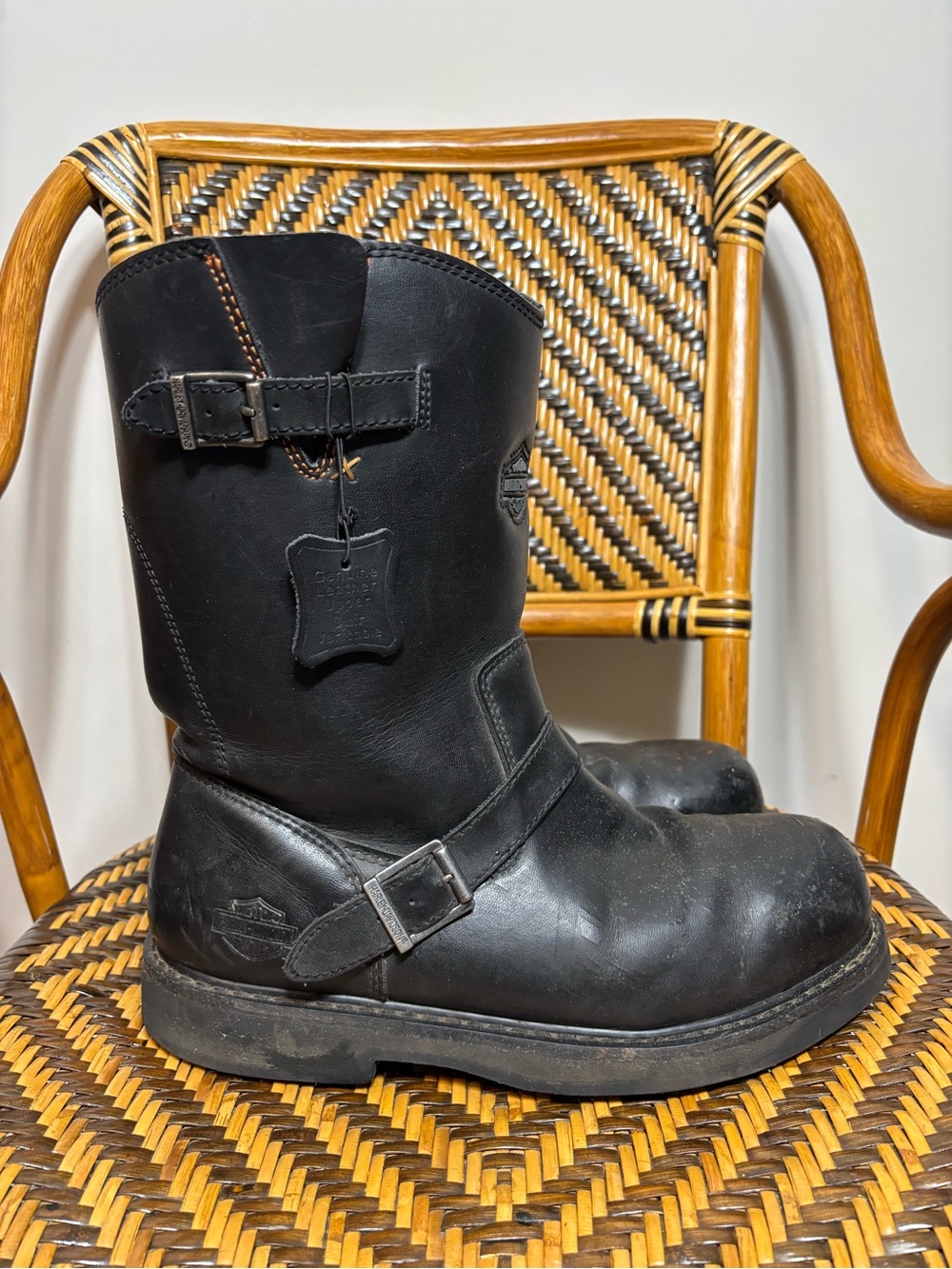 Harley Davidson Motorcycle Boots Wolverine Black Leather